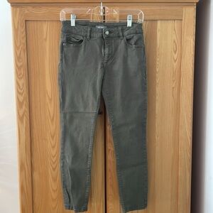 DL1961 Florence Cropped Mid-Rise Instasculpt Skinny Olive Denim